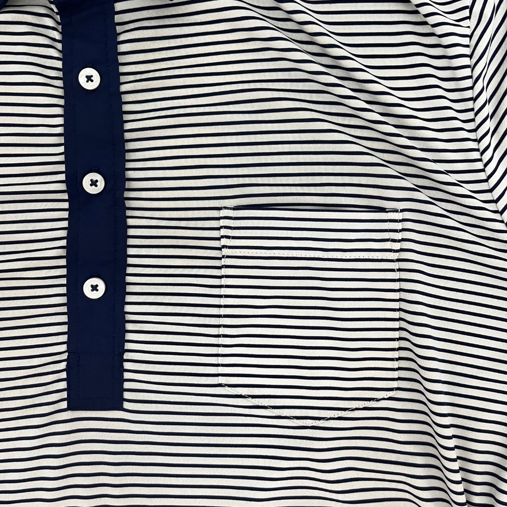 RLX Ralph Lauren Men’s XL Polo Shirt Blue White Stripe Performance Golf‎ Tennis - Picture 5 of 9